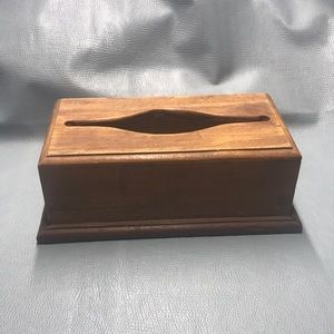 VNTG Tissue Box Holder Hand Crafted Solid Wood